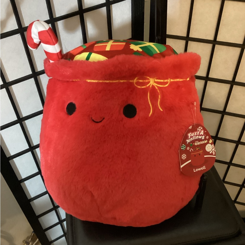Red Plush Holiday Fuzz A Mallows Gift Bag Plush